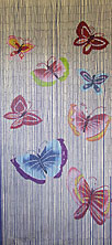 Bamboo door curtain with butterflies