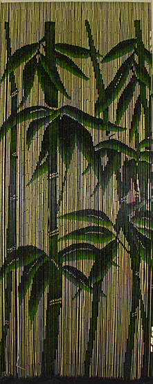 woody stationwageon on beach bamboo curtain