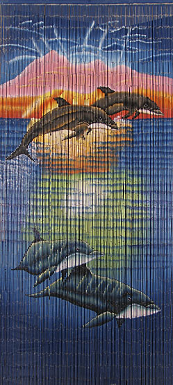 dolphins and orcas bamboo curtain